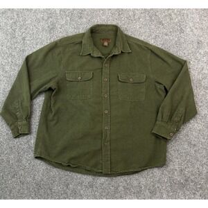 Marino Bay Chamois Cloth Shirt Mens XL Green Button Front Heavyweight Flannel